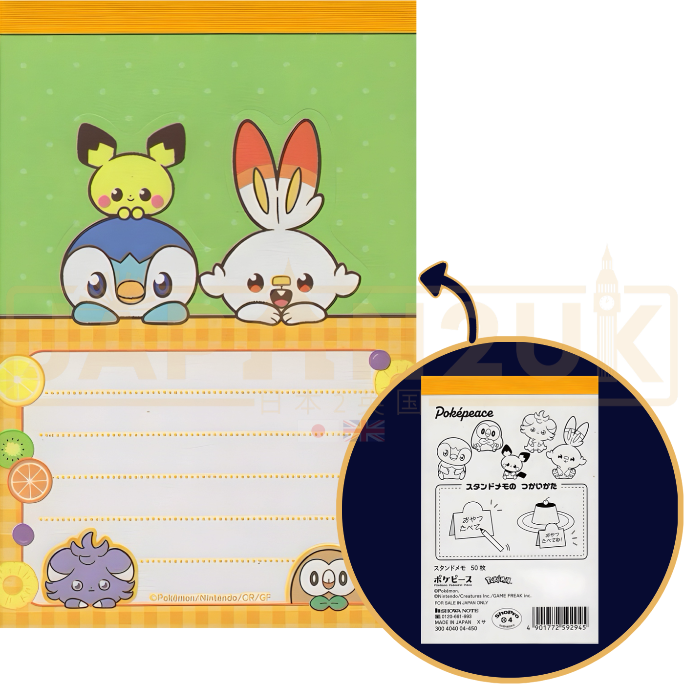 Pokemon Center Japan - Pocket Piece Fruit Series Stand Memo B Notepad ...