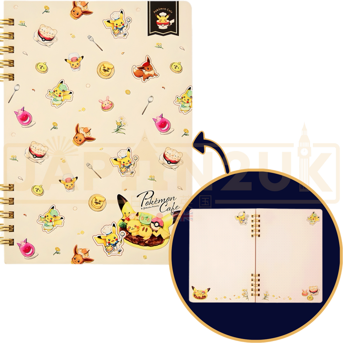 Pokemon Center Japan - Pokemon Cafe & Pikachu Sweets B6 Ring Notebook
