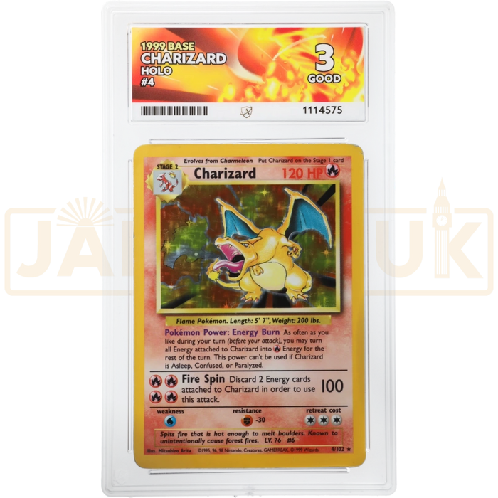Pokemon Charizard Holo 1999 Base Set English Graded Card ACE 3 #1114575