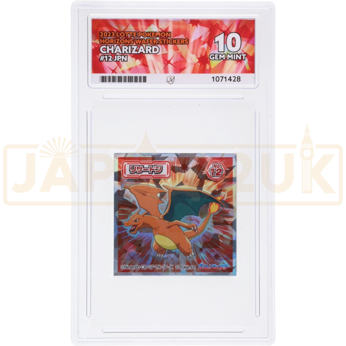 Pokemon Charizard Holo Horizons Lotte Wafer Stickers No.12 Japanese Graded Sticker ACE 10 #1071428