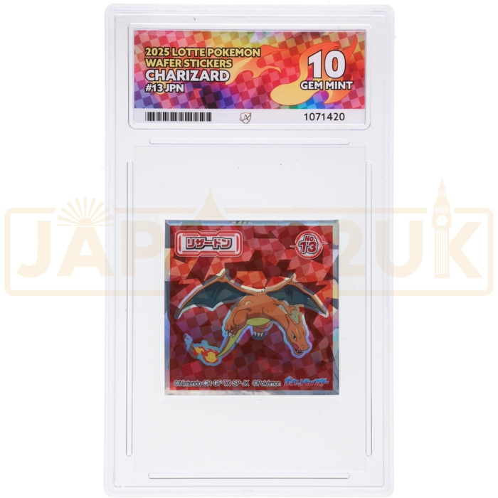 Pokemon Charizard Holo Lotte Wafer Stickers No.13 Japanese Graded Sticker ACE 10 #1071420