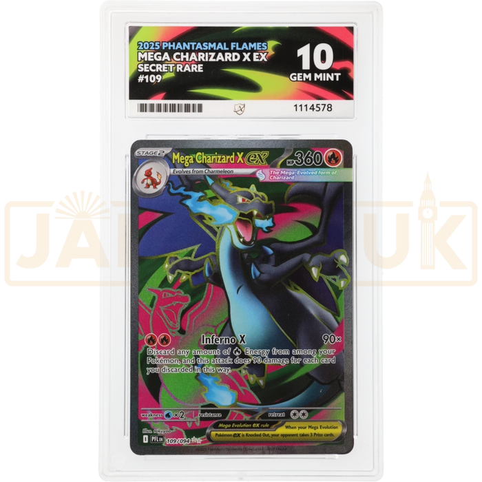 Pokemon Mega Charizard X ex SR Phantasmal Flames PFL EN 109/094 English Graded Card ACE 10 #1114578