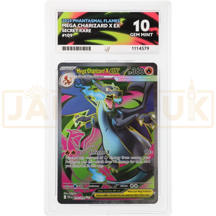 Pokemon Mega Charizard X ex SR Phantasmal Flames PFL EN 109/094 English Graded Card ACE 10 #1114579