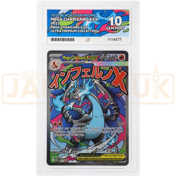 Pokemon Mega Charizard X ex UPC Promo MEP EN 023 English Graded Card ACE 10 #1114577
