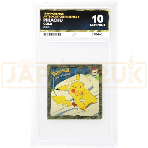 Pokemon Pikachu Gold Holo Artbox Stickers Series 1 G08 English Graded Sticker ACE 10 #878462