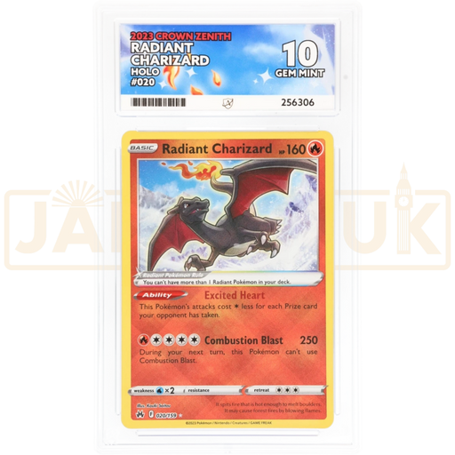 Pokemon Radiant Charizard Holo Crown Zenith 020/159 English Graded Card ACE 10 #256306