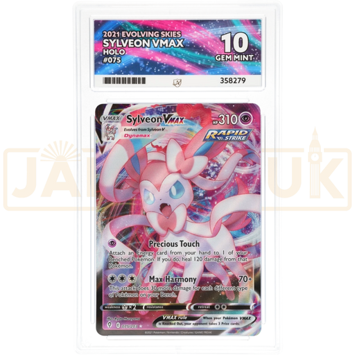Pokemon Sylveon VMAX Evolving Skies 075/203 English Graded Card ACE 10 #358279