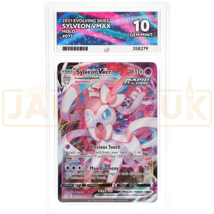 Pokemon Sylveon VMAX Evolving Skies 075/203 English Graded Card ACE 10 #358279