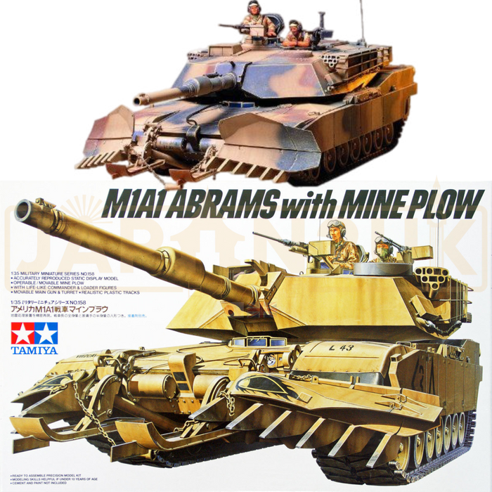 Tamiya M1A1 Abrams With Mine Plow 35158 1/35 Scale Model Kit