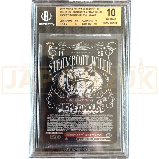 Weiss Schwarz Disney 100 Years Of Wonder Steamboat Willie S102-100 OR Japanese Graded Card BGS 10 Pristine Gold Label #0015680184