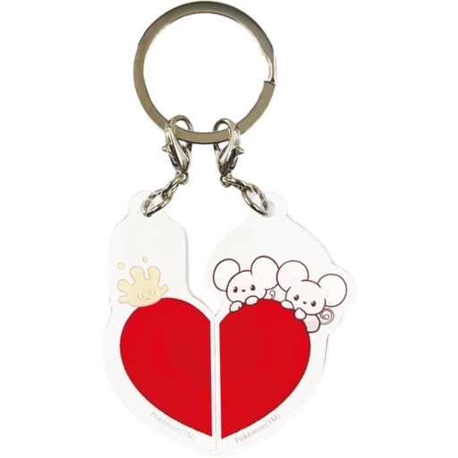 okemon Center Japan - 0868 / 0924 Milcery & Tandemaus Heart Set Acrylic Charm/Keychain