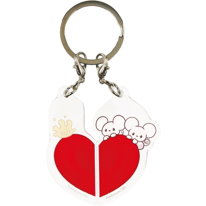 okemon Center Japan - 0868 / 0924 Milcery & Tandemaus Heart Set Acrylic Charm/Keychain