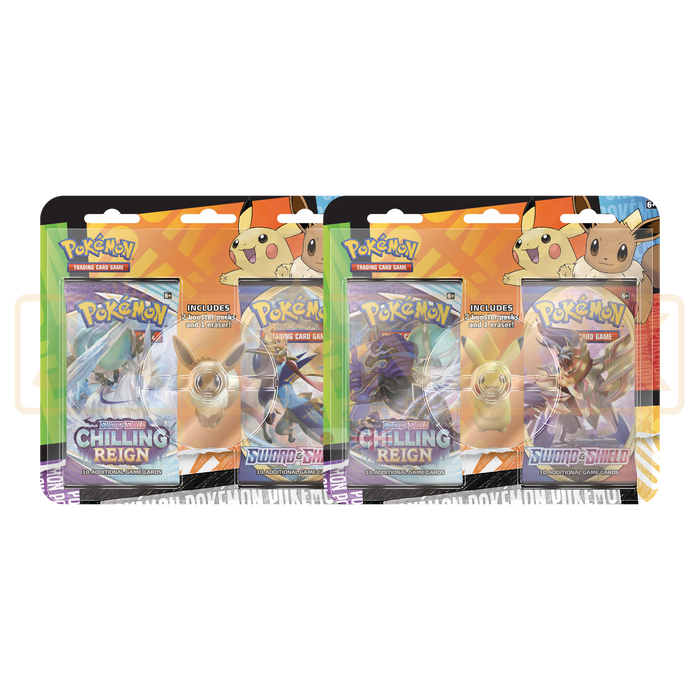 Pokemon Back To School Eraser English Two Pack Blister