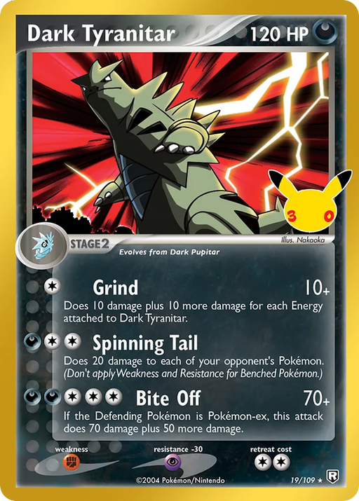 Pokemon Dark Tyranitar Classic Holo 30th Celebration 30C 019/109 English Single Card