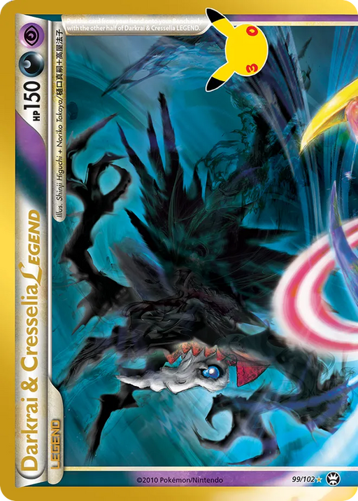 Pokemon Darkrai & Cresselia LEGEND Classic Holo 30th Celebration 30C 099/102 English Single Card