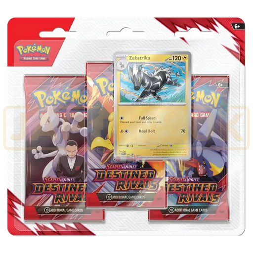 Pokemon Destined Rivals English 3-Pack Blister - Zebstrika