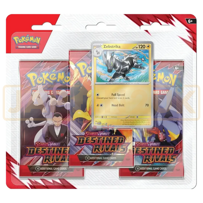 Pokemon Destined Rivals English 3-Pack Blister - Zebstrika