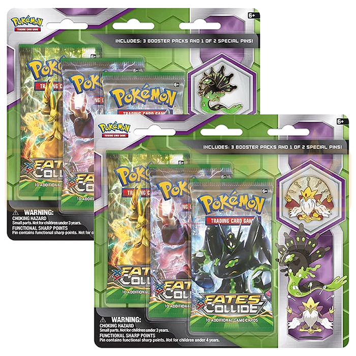Pokemon Fates Collide Three Pack English 3-Pack Pin Blister - Zygarde
