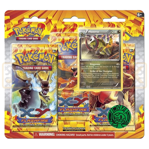 Pokemon Flashfire English 3-Pack Blister - Haxorus