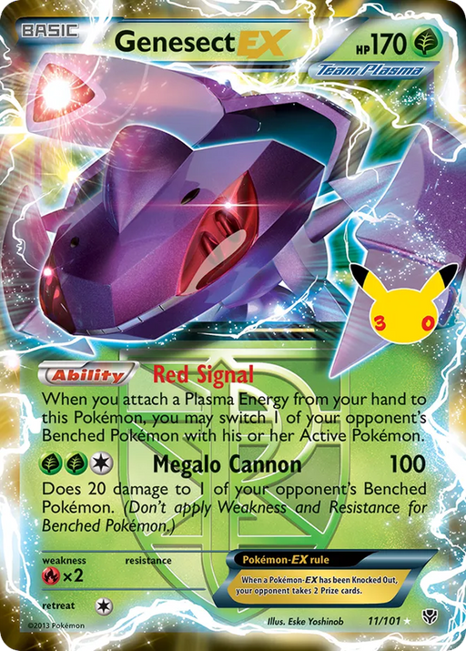 Pokemon Genesect EX Classic Holo 30th Celebration 30C 011/101 English Single Card
