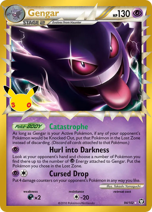 Pokemon Gengar Classic Holo 30th Celebration 30C 094/102 English Single Card