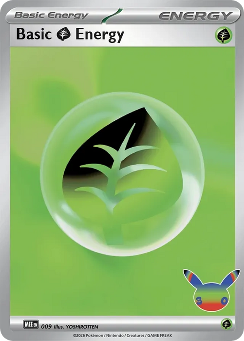 Pokemon Grass Energy Reverse Holo 30th Celebration 30C 000/000 English Single Card