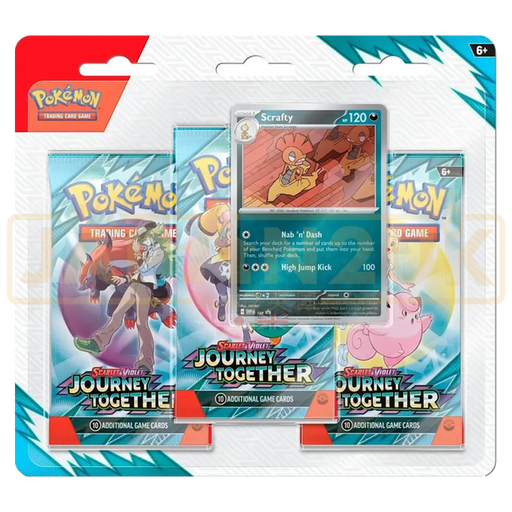 Pokemon Journey Together English 3-Pack Blister - Scrafty