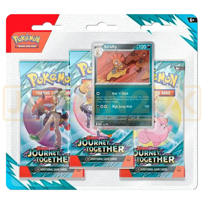 Pokemon Journey Together English 3-Pack Blister - Scrafty