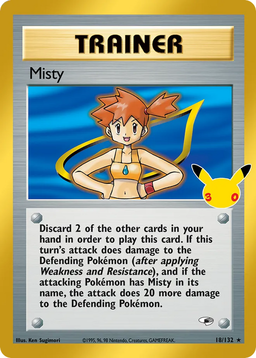 Pokemon Misty Classic Holo 30th Celebration 30C 018/132 English Single Card