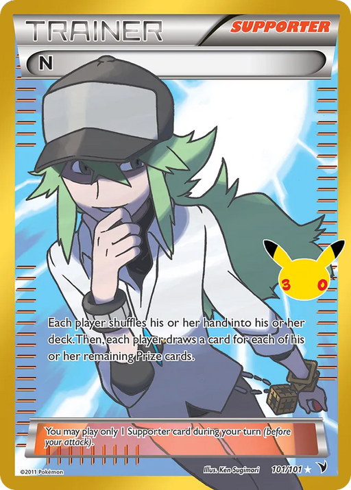 Pokemon N Classic Holo 30th Celebration 30C 101/101 English Single Card