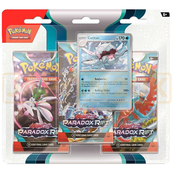 Pokemon Paradox Rift English 3-Pack Blister - Cetitan