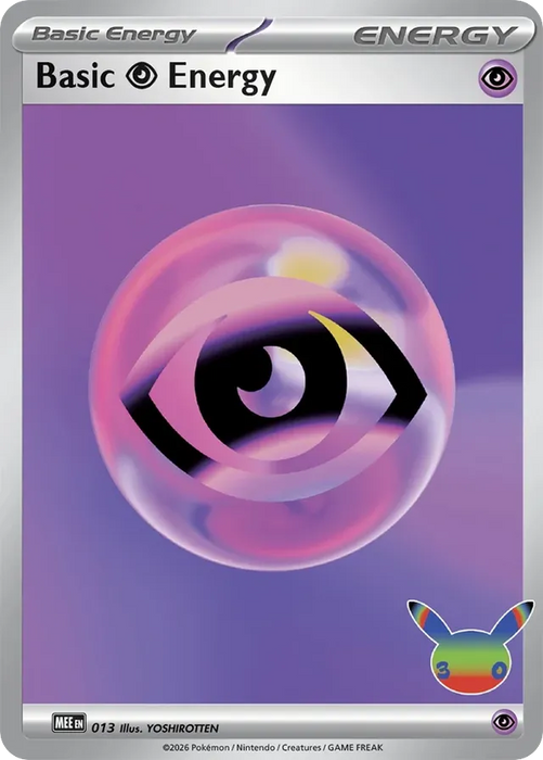 Pokemon Psychic Energy Reverse Holo 30th Celebration 30C 000/000 English Single Card