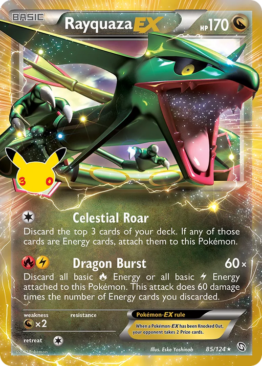 Pokemon Rayquaza EX Classic Holo 30th Celebration 30C 085/124 English Single Card