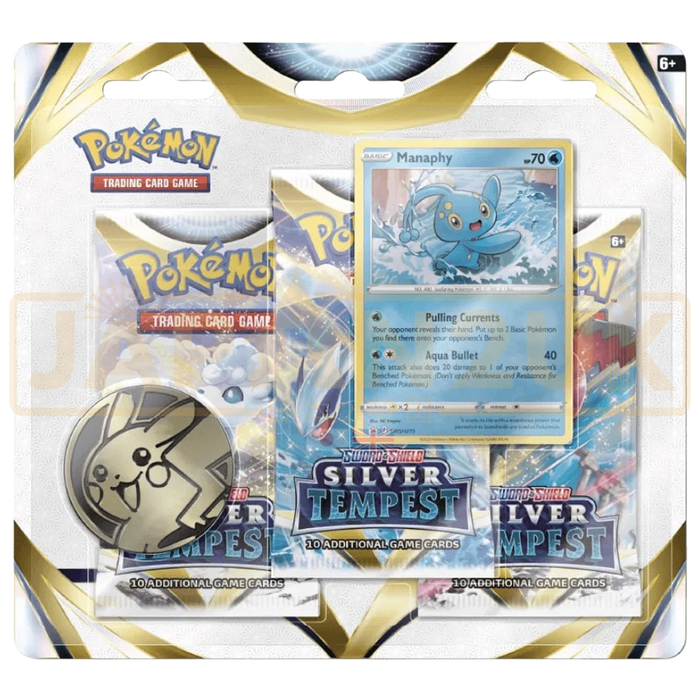 Pokemon Silver Tempest English 3-Pack Blister - Manaphy