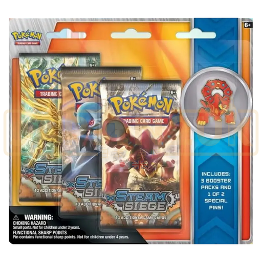 Pokemon Steam Siege English 3-Pack Collector Pin Blister - Collectible Volcanion