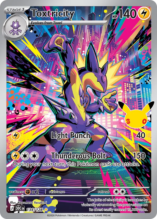 Pokemon Toxtricity IR 30th Celebration 30C 134/128 English Single Card