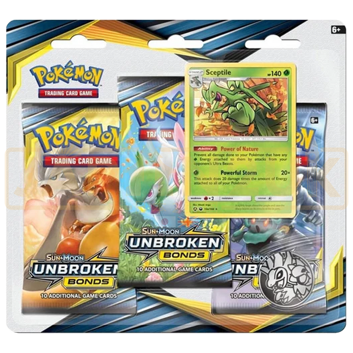 Pokemon Unbroken Bonds English 3-Pack Blister - Sceptile