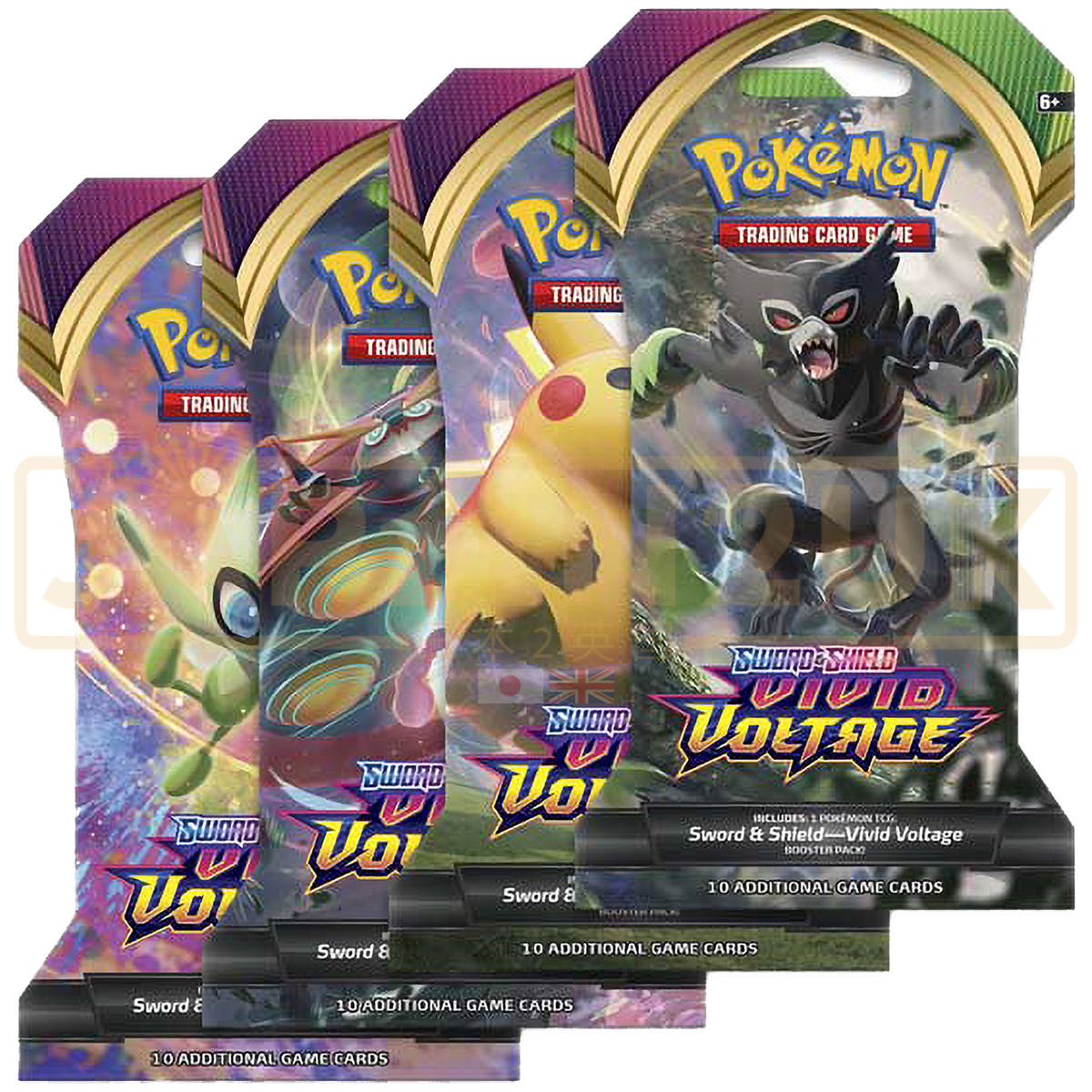 vivid voltage booster box cards Pokmon TCG: Sword & Shield Packs (2 Packs) Age Range Pokemon Vivid Voltage Booster Box