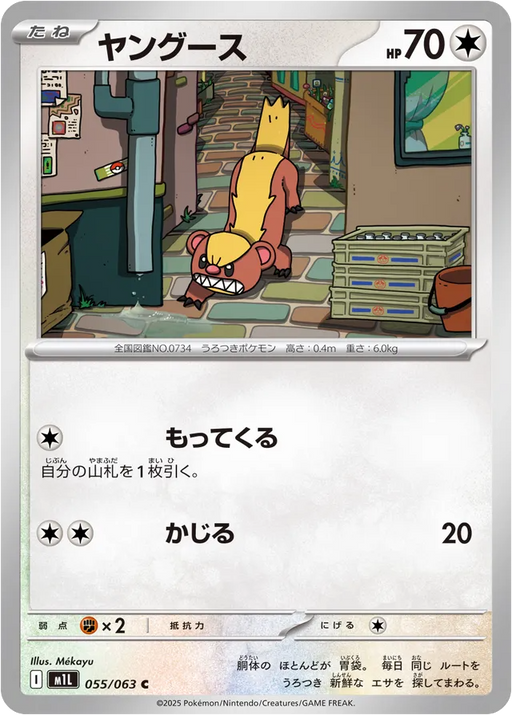 Pokemon Yungoos Non Holo Mega Brave M1L 055/063 Japanese Single Card