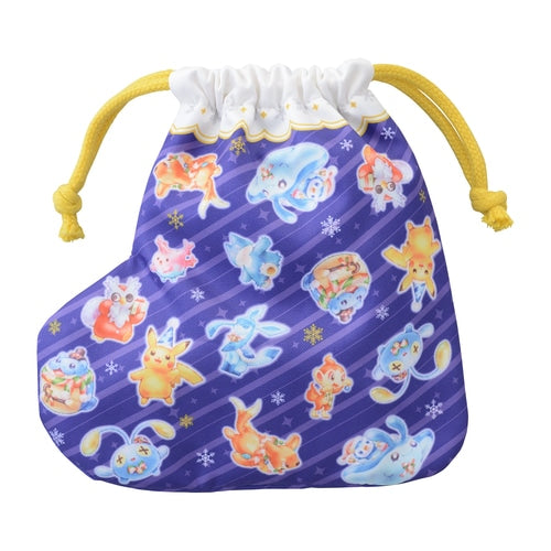 Pokemon Center Original - Boots Drawstring Pouch Christmas In The Sea 2021